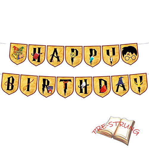 Harry Potter Banner Happy Birthday Bunting Garland Hanging Kids Party Decoration 